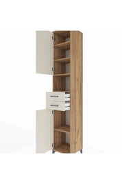 Hyperion Dolap 5 Raflı 2 Çekmeceli 2 Kapaklı 44x44x243 Çam-Aytaşı