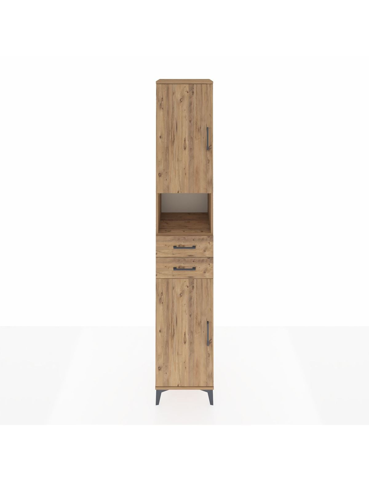 Hyperion Dolap 5 Raflı 2 Çekmeceli 2 Kapaklı 44x44x243 Çam-Çam