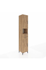 Hyperion Dolap 5 Raflı 2 Çekmeceli 2 Kapaklı 44x44x243 Çam-Çam