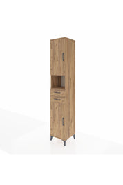 Hyperion Dolap 5 Raflı 2 Çekmeceli 2 Kapaklı 44x44x243 Çam-Çam