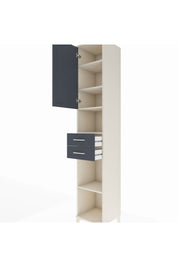 Hyperion Dolap 5 Raflı 2 Çekmeceli Tek Kapaklı 44x44x243 Aytaşı-Antrasit