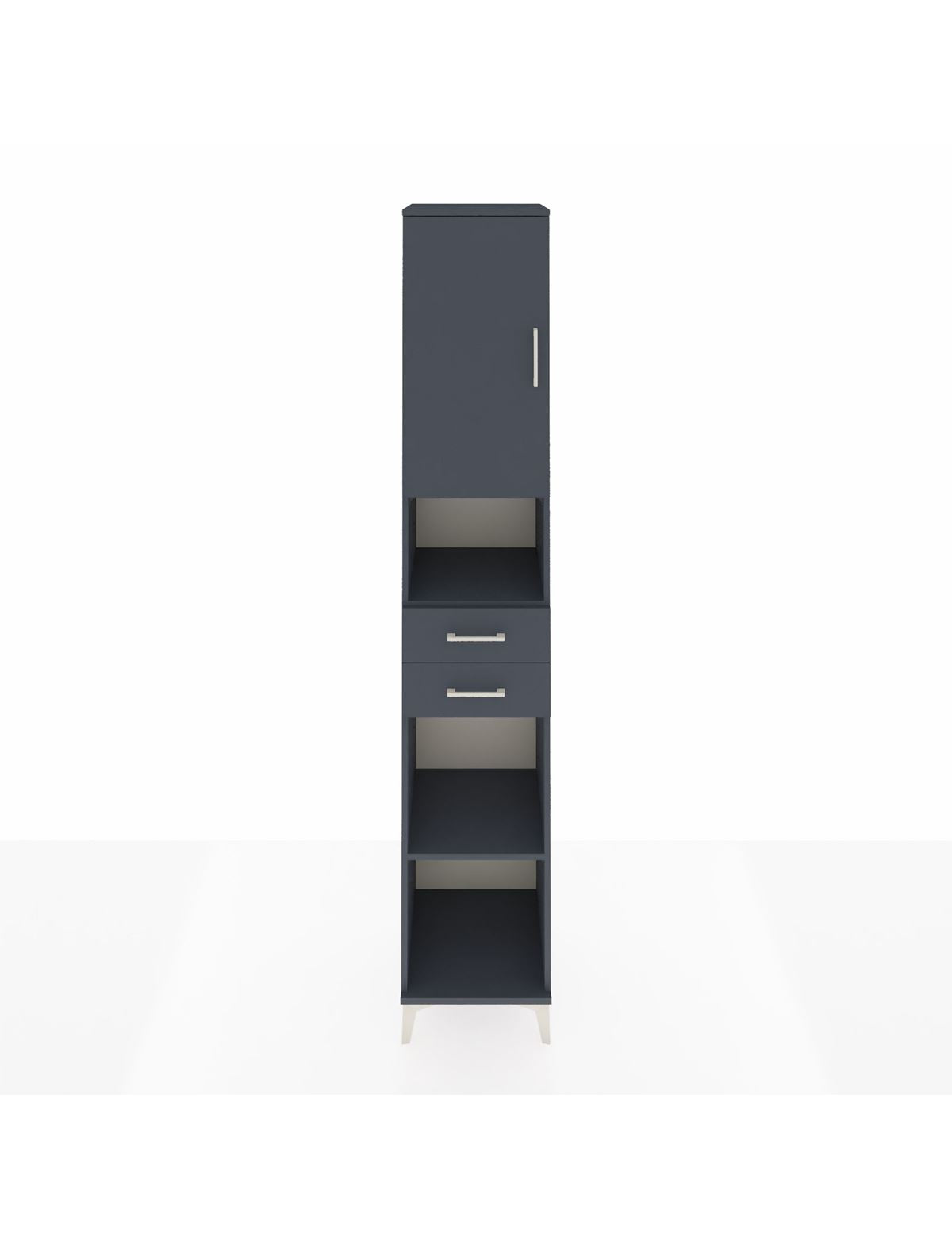 Hyperion Dolap 5 Raflı 2 Çekmeceli Tek Kapaklı 44x44x243 Antrasit-Antrasit