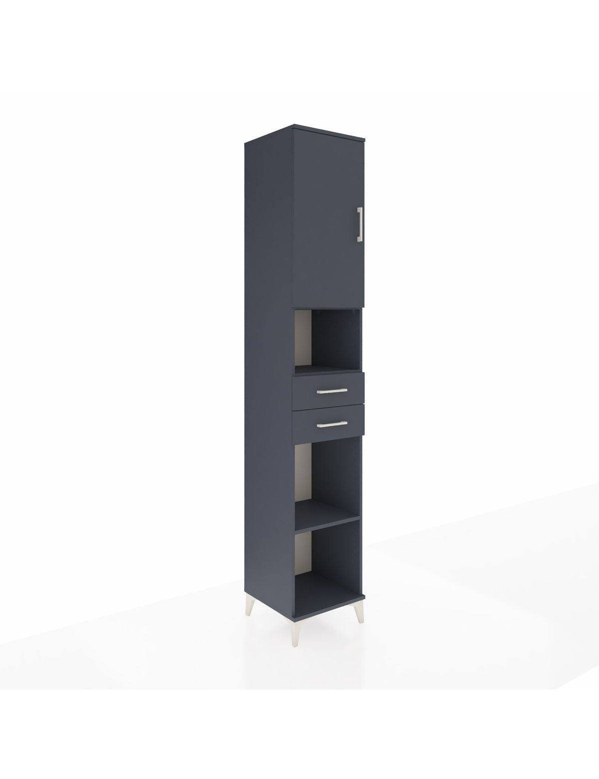 Hyperion Dolap 5 Raflı 2 Çekmeceli Tek Kapaklı 44x44x243 Antrasit-Antrasit