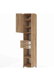 Hyperion Dolap 5 Raflı 2 Çekmeceli Tek Kapaklı 44x44x243 Çam-Çam