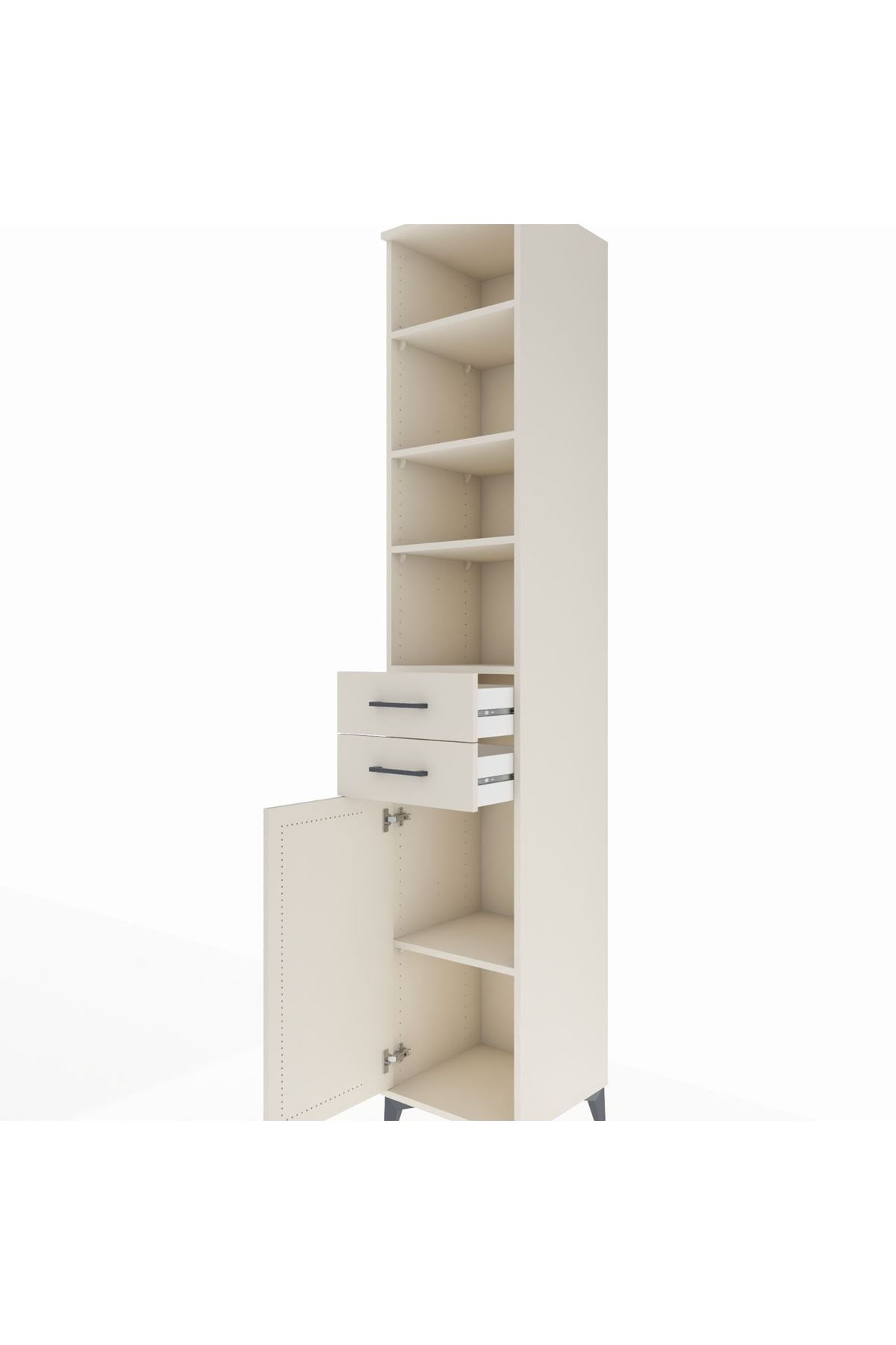 Hyperion Dolap 5 Raflı 2 Çekmeceli Tek Kapaklı 44x44x243 Aytaşı-Aytaşı