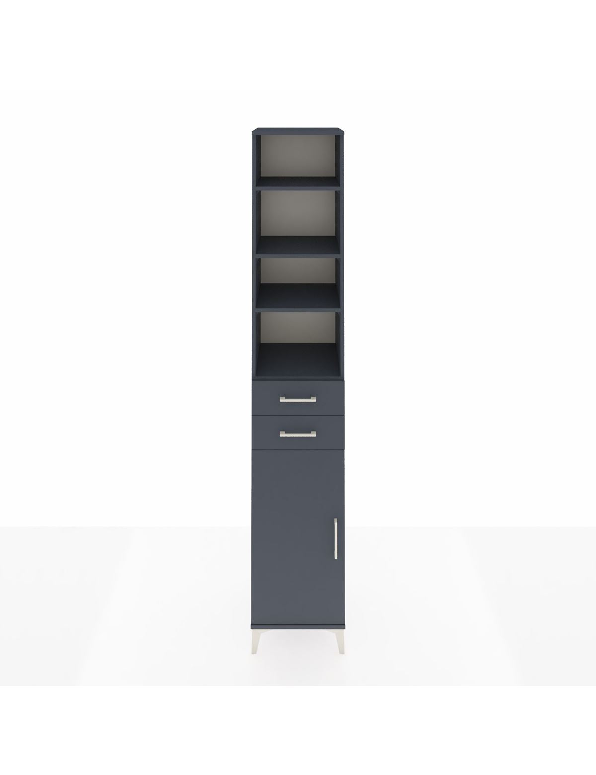 Hyperion Dolap 5 Raflı 2 Çekmeceli Tek Kapaklı 44x44x243 Antrasit-Antrasit