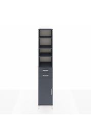 Hyperion Dolap 5 Raflı 2 Çekmeceli Tek Kapaklı 44x44x243 Antrasit-Antrasit