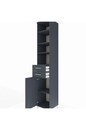 Hyperion Dolap 5 Raflı 2 Çekmeceli Tek Kapaklı 44x44x243 Antrasit-Antrasit