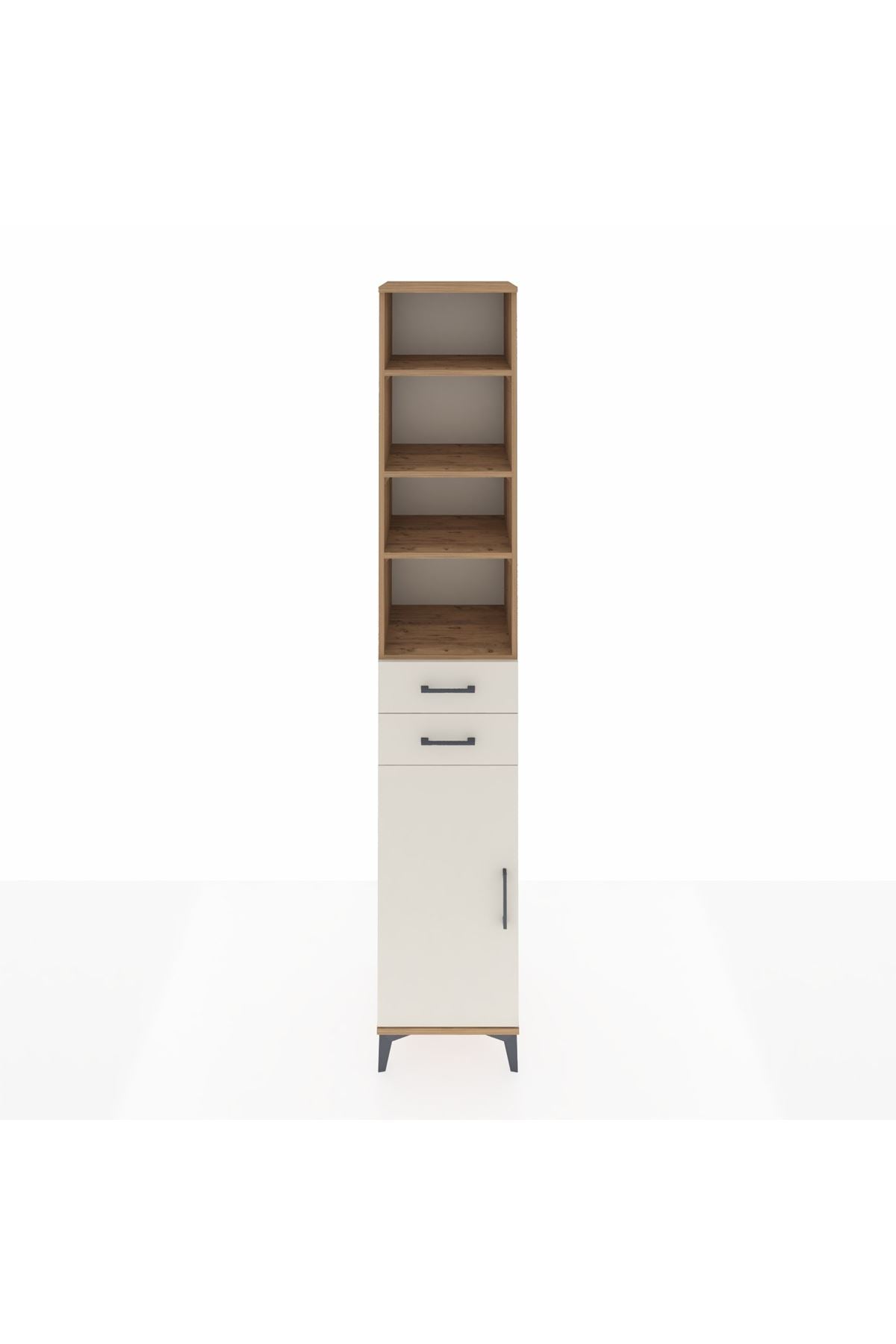 Hyperion Dolap 5 Raflı 2 Çekmeceli Tek Kapaklı 44x44x243 Çam-Aytaşı