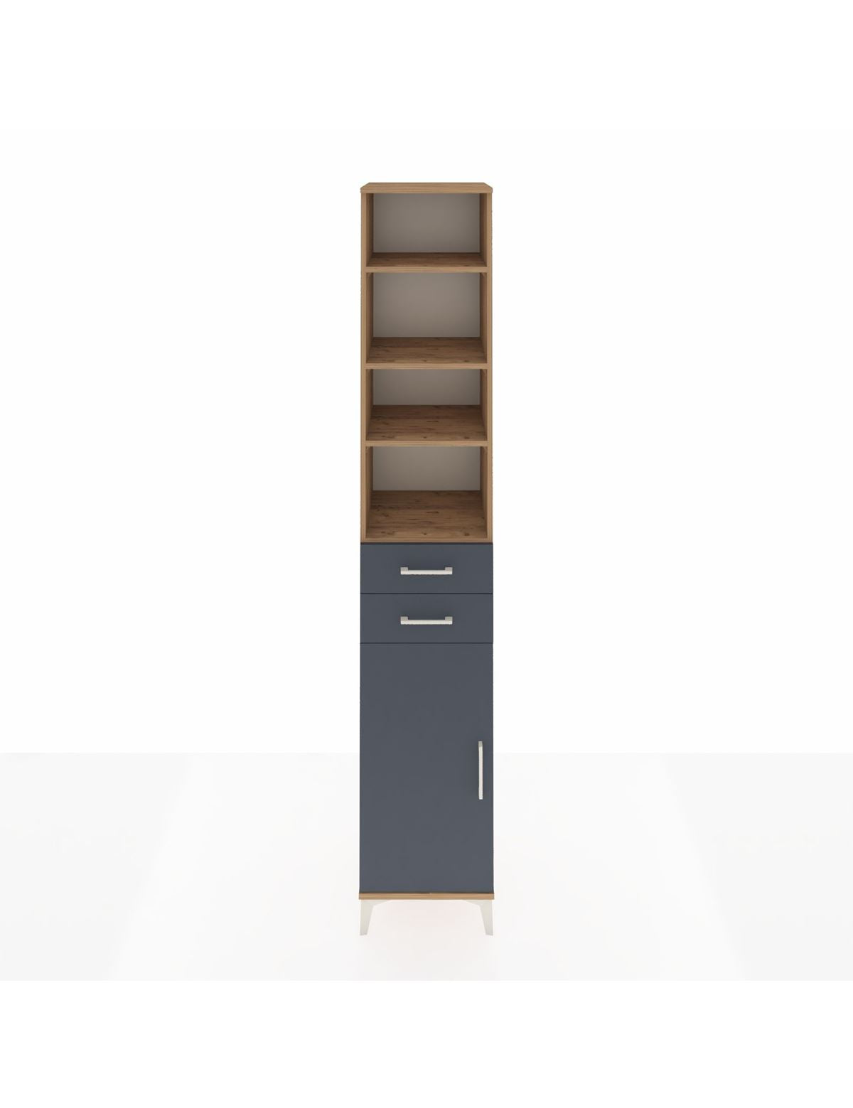 Hyperion Dolap 5 Raflı 2 Çekmeceli Tek Kapaklı 44x44x243 Çam-Antrasit