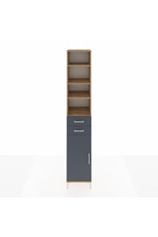 Hyperion Dolap 5 Raflı 2 Çekmeceli Tek Kapaklı 44x44x243 Çam-Antrasit