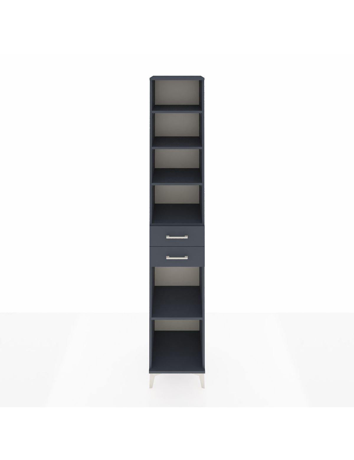 Hyperion Dolap 5 Raflı 2 Çekmeceli 44x44x243 Antrasit-Antrasit