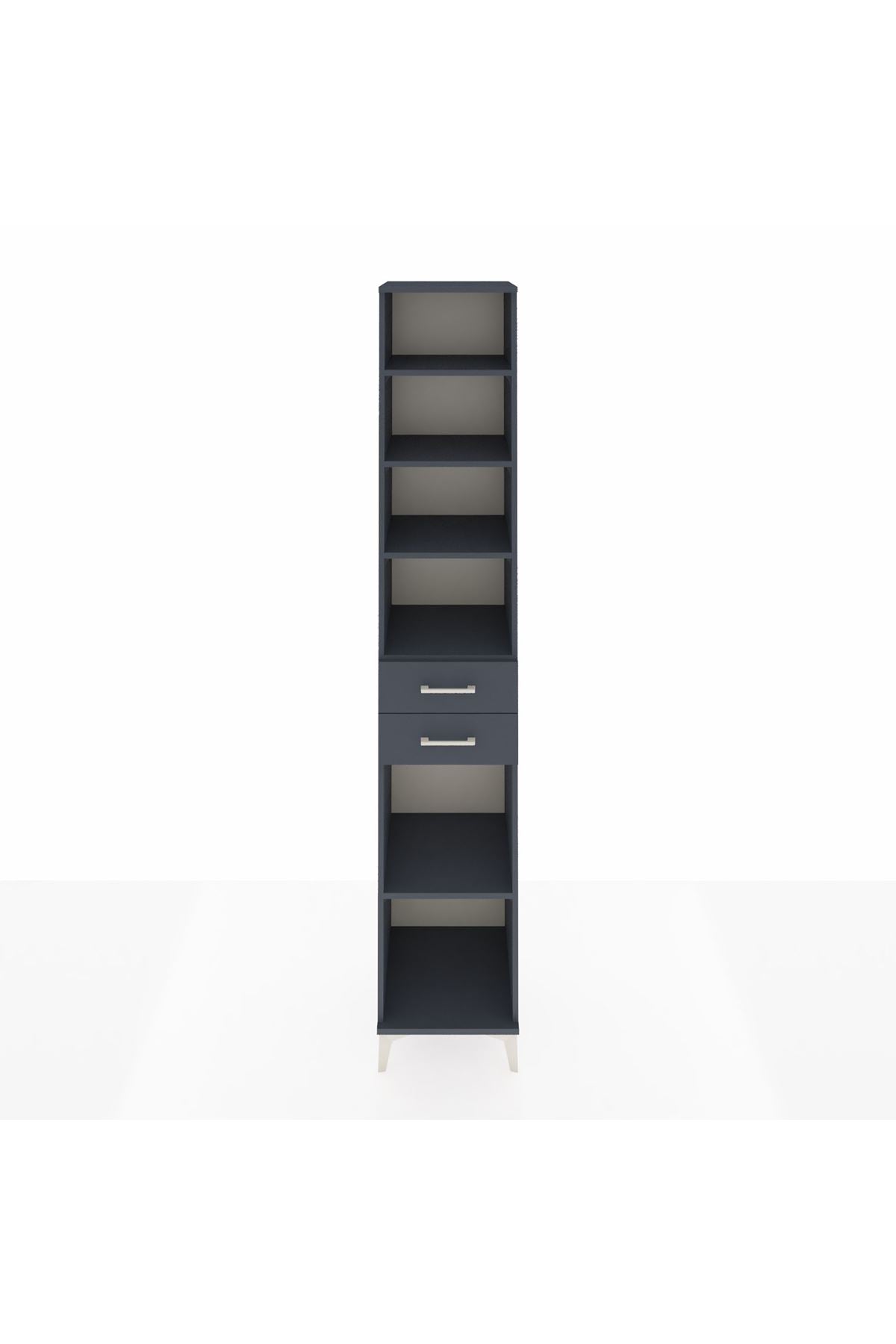Hyperion Dolap 5 Raflı 2 Çekmeceli 44x44x243 Antrasit-Antrasit