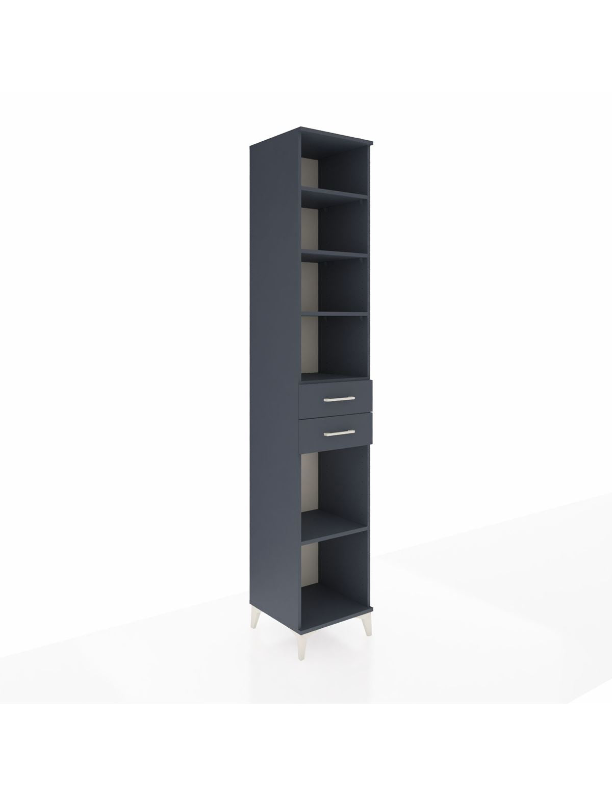 Hyperion Dolap 5 Raflı 2 Çekmeceli 44x44x243 Antrasit-Antrasit