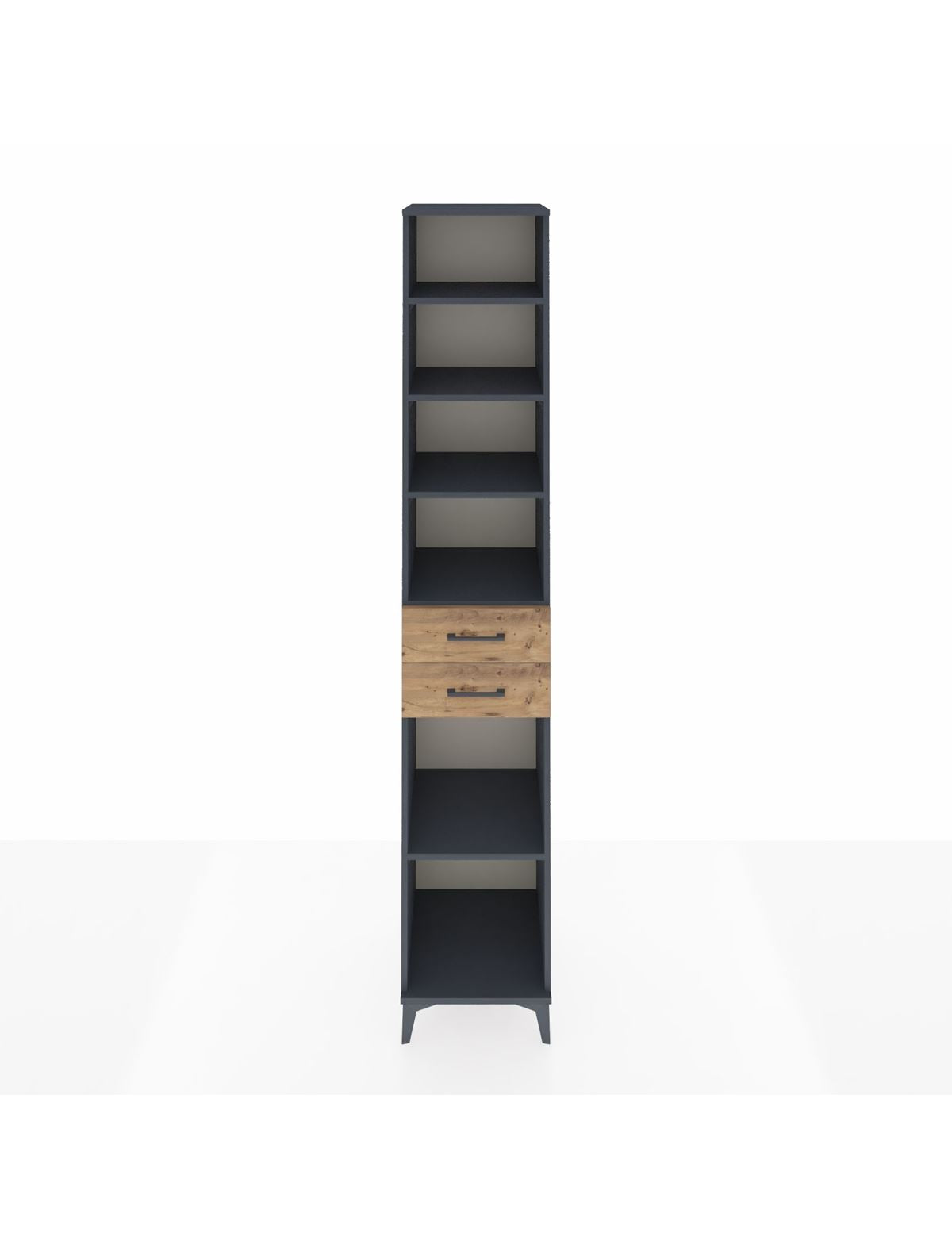 Hyperion Dolap 5 Raflı 2 Çekmeceli 44x44x243 Antrasit-Çam