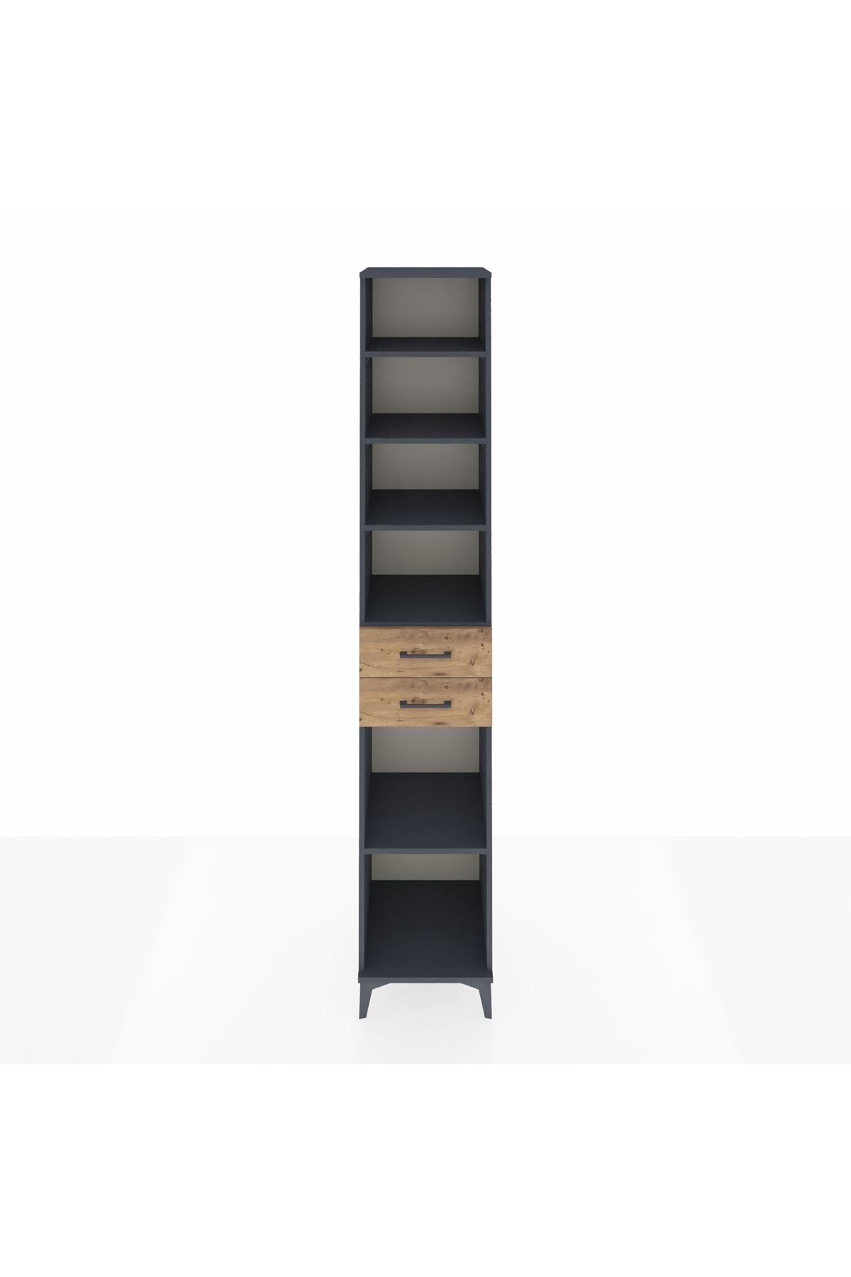 Hyperion Dolap 5 Raflı 2 Çekmeceli 44x44x243 Antrasit-Çam