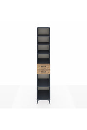 Hyperion Dolap 5 Raflı 2 Çekmeceli 44x44x243 Antrasit-Çam