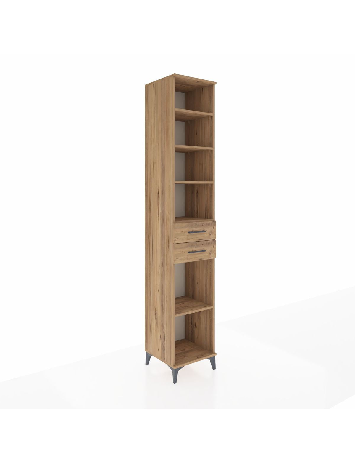 Hyperion Dolap 5 Raflı 2 Çekmeceli 44x44x243 Çam-Çam