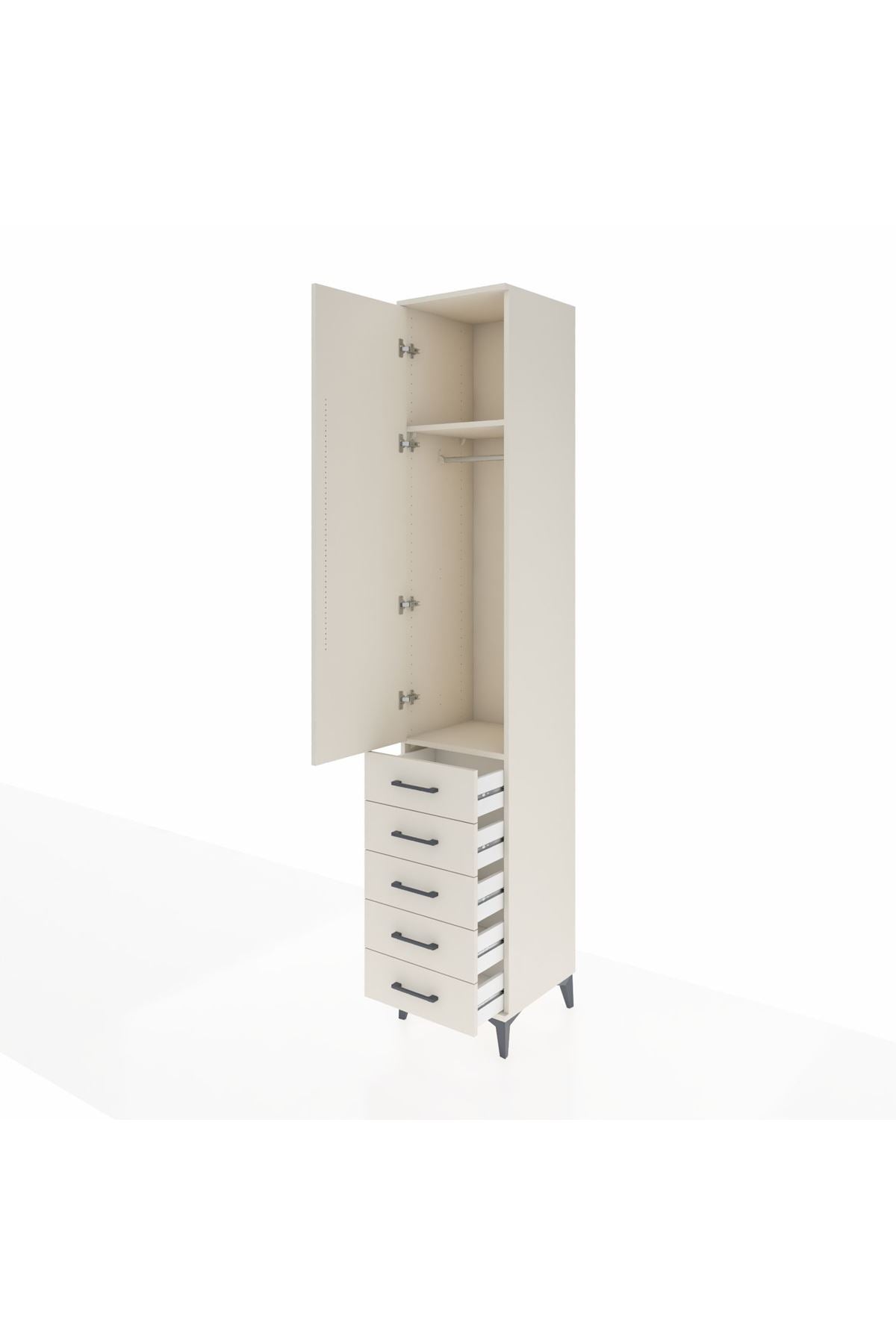 Hyperion Dolap 2 Raflı 5 Çekmeceli Tek Askılı 44x44x243 Aytaşı-Aytaşı