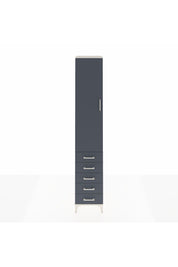 Hyperion Dolap 2 Raflı 5 Çekmeceli Tek Askılı 44x44x243 Aytaşı-Antrasit