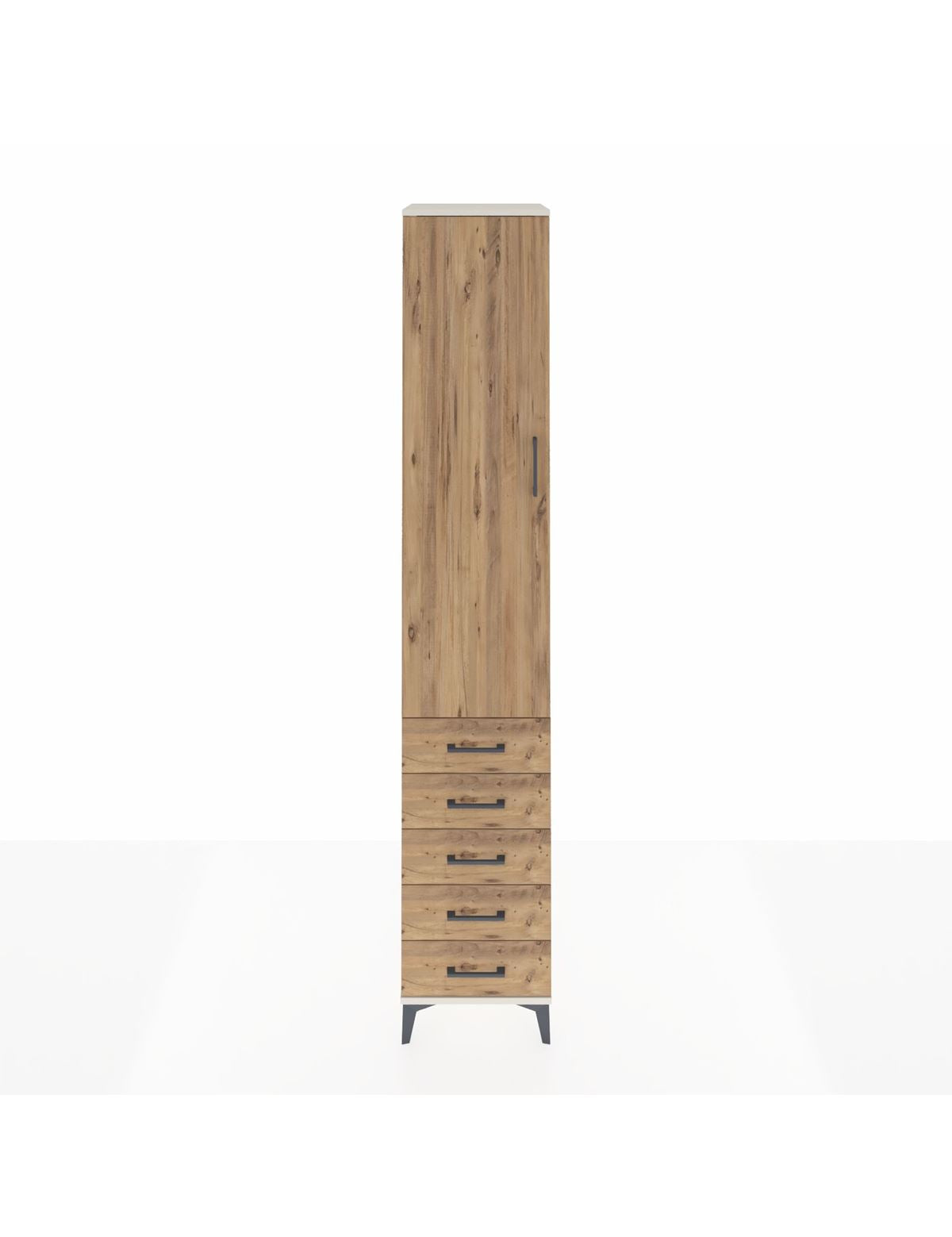 Hyperion Dolap 2 Raflı 5 Çekmeceli Tek Askılı 44x44x243 Aytaşı-Çam