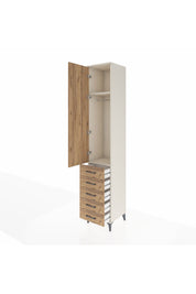 Hyperion Dolap 2 Raflı 5 Çekmeceli Tek Askılı 44x44x243 Aytaşı-Çam
