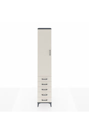 Hyperion Dolap 2 Raflı 5 Çekmeceli Tek Askılı 44x44x243 Antrasit-Aytaşı