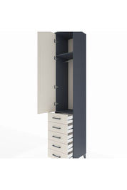 Hyperion Dolap 2 Raflı 5 Çekmeceli Tek Askılı 44x44x243 Antrasit-Aytaşı