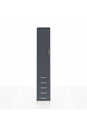 Hyperion Dolap 2 Raflı 5 Çekmeceli Tek Askılı 44x44x243 Antrasit-Antrasit