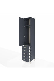 Hyperion Dolap 2 Raflı 5 Çekmeceli Tek Askılı 44x44x243 Antrasit-Antrasit