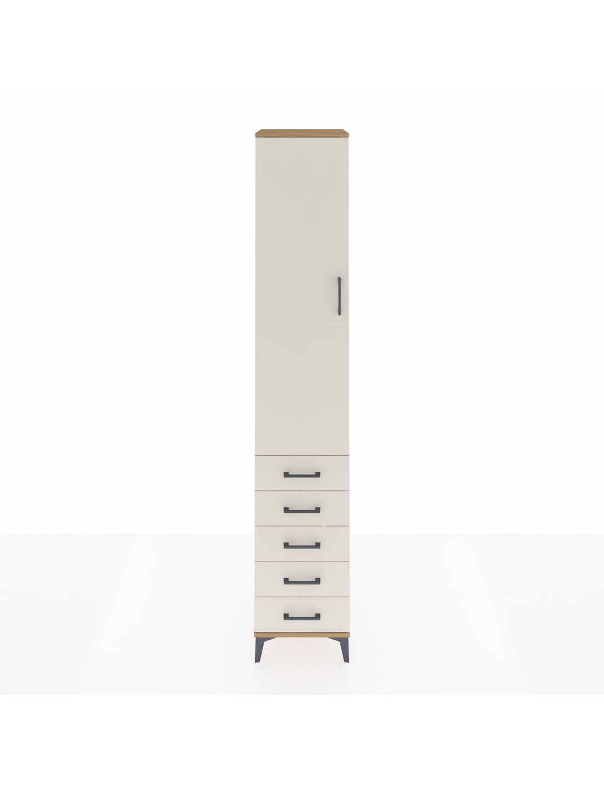 Hyperion Dolap 2 Raflı 5 Çekmeceli Tek Askılı 44x44x243 Çam-Aytaşı