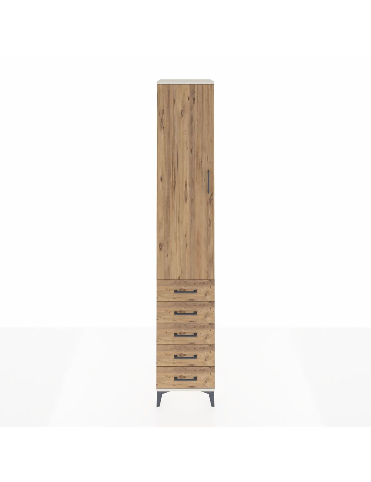 Hyperion Dolap 4 Raflı 5 Çekmeceli Tek Kapaklı 44x44x243 Aytaşı-Çam