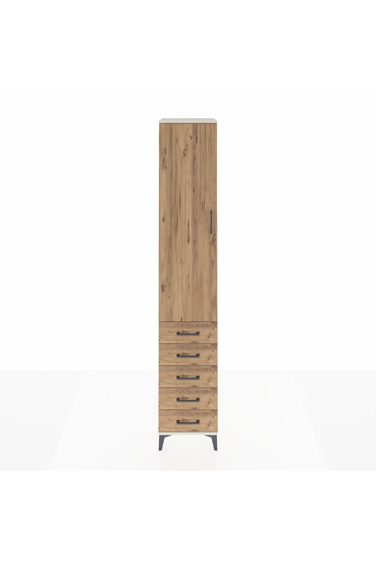 Hyperion Dolap 4 Raflı 5 Çekmeceli Tek Kapaklı 44x44x243 Aytaşı-Çam