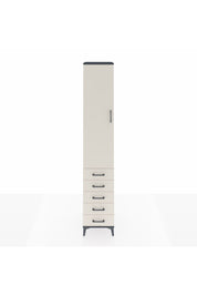 Hyperion Dolap 4 Raflı 5 Çekmeceli Tek Kapaklı 44x44x243 Antrasit-Aytaşı