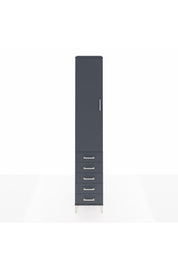 Hyperion Dolap 4 Raflı 5 Çekmeceli Tek Kapaklı 44x44x243 Antrasit-Antrasit