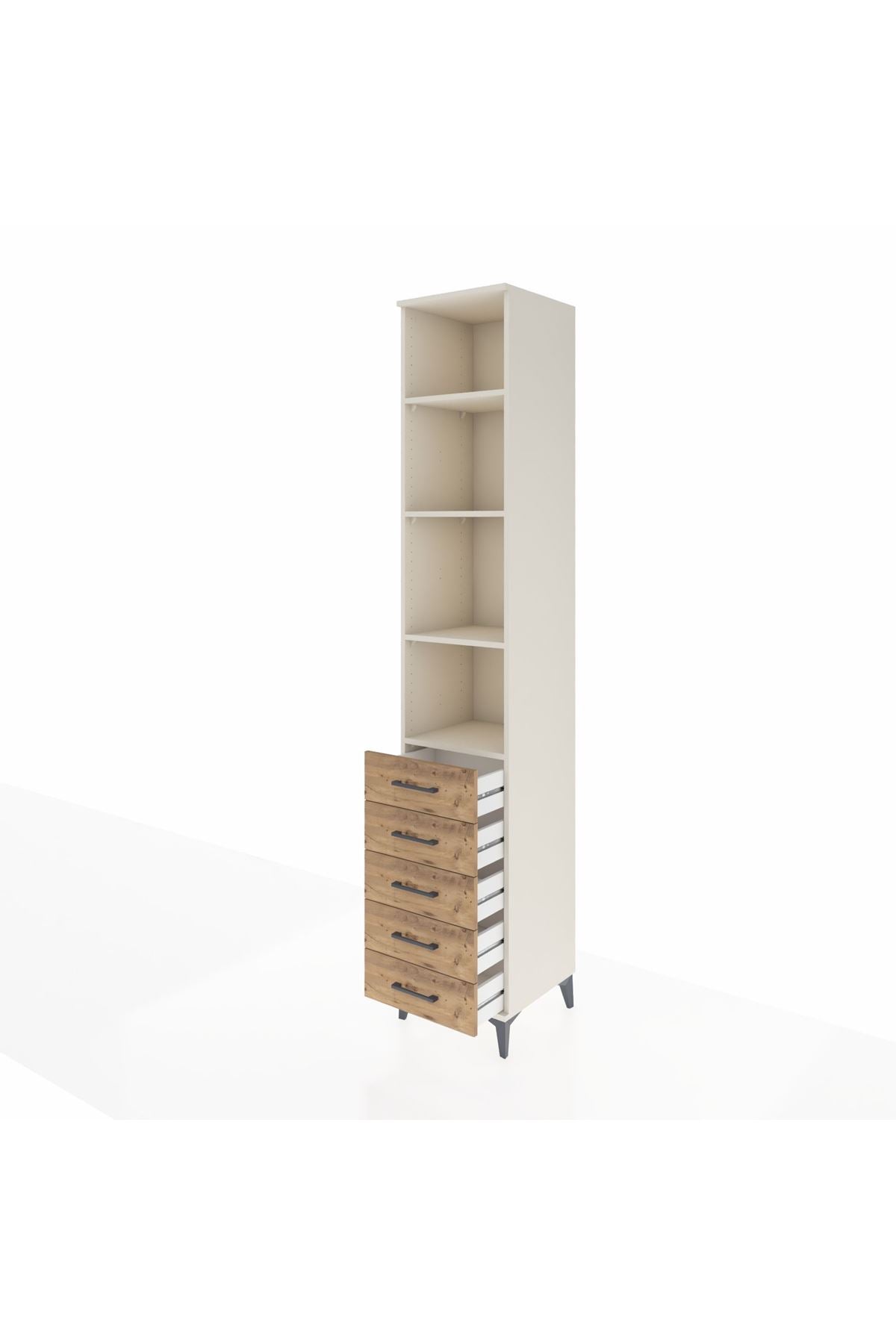 Hyperion Dolap 4 Raflı 5 Çekmeceli 44x44x243 Aytaşı-Çam