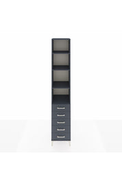 Hyperion Dolap 4 Raflı 5 Çekmeceli 44x44x243 Antrasit-Antrasit