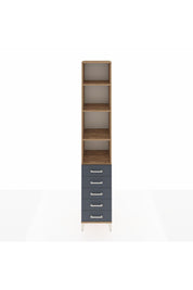 Hyperion Dolap 4 Raflı 5 Çekmeceli 44x44x243 Çam-Antrasit