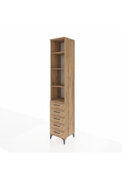 Hyperion Dolap 4 Raflı 5 Çekmeceli 44x44x243 Çam-Çam