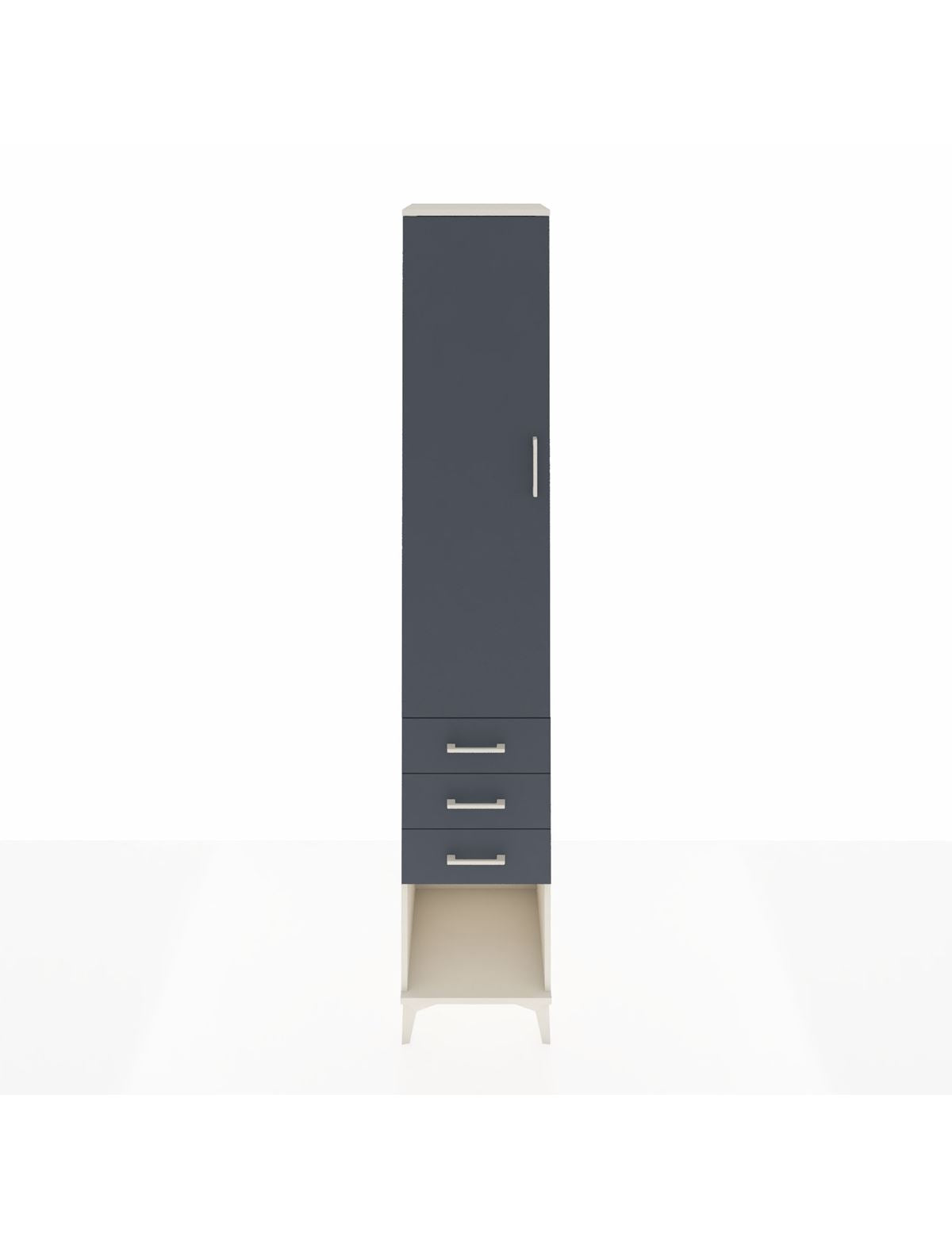 Hyperion Dolap 2 Raflı 3 Çekmeceli Tek Askılı 44x44x243 Aytaşı-Antrasit