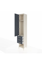 Hyperion Dolap 2 Raflı 3 Çekmeceli Tek Askılı 44x44x243 Aytaşı-Antrasit