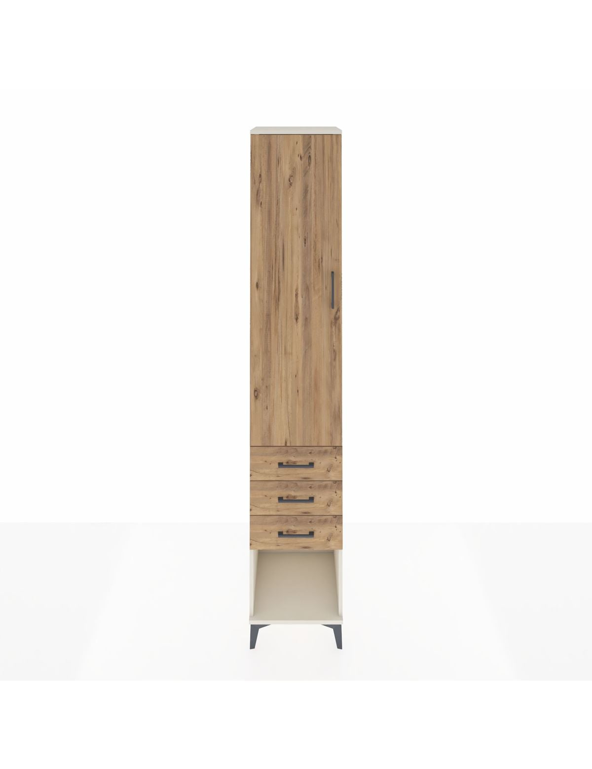 Hyperion Dolap 2 Raflı 3 Çekmeceli Tek Askılı 44x44x243 Aytaşı-Çam