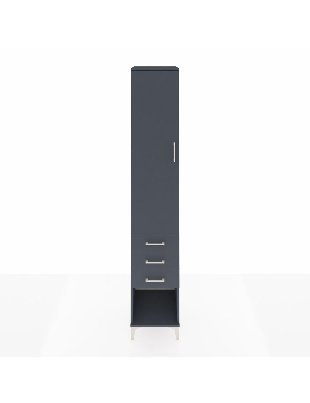 Hyperion Dolap 2 Raflı 3 Çekmeceli Tek Askılı 44x44x243 Antrasit-Antrasit