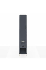 Hyperion Dolap 2 Raflı 3 Çekmeceli Tek Askılı 44x44x243 Antrasit-Antrasit