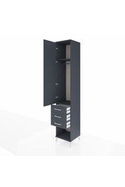 Hyperion Dolap 2 Raflı 3 Çekmeceli Tek Askılı 44x44x243 Antrasit-Antrasit