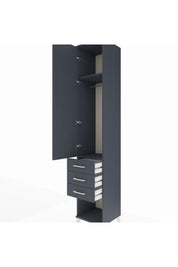 Hyperion Dolap 2 Raflı 3 Çekmeceli Tek Askılı 44x44x243 Antrasit-Antrasit