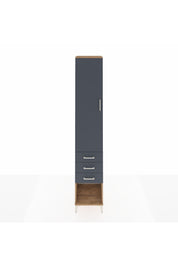 Hyperion Dolap 2 Raflı 3 Çekmeceli Tek Askılı 44x44x243 Çam-Antrasit