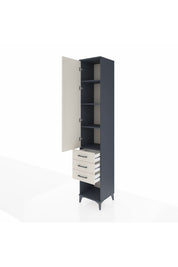 Hyperion Dolap 4 Raflı 3 Çekmeceli Tek Kapaklı 44x44x243 Antrasit-Aytaşı