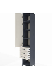 Hyperion Dolap 4 Raflı 3 Çekmeceli Tek Kapaklı 44x44x243 Antrasit-Aytaşı