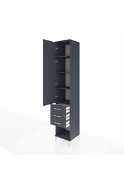 Hyperion Dolap 4 Raflı 3 Çekmeceli Tek Kapaklı 44x44x243 Antrasit-Antrasit